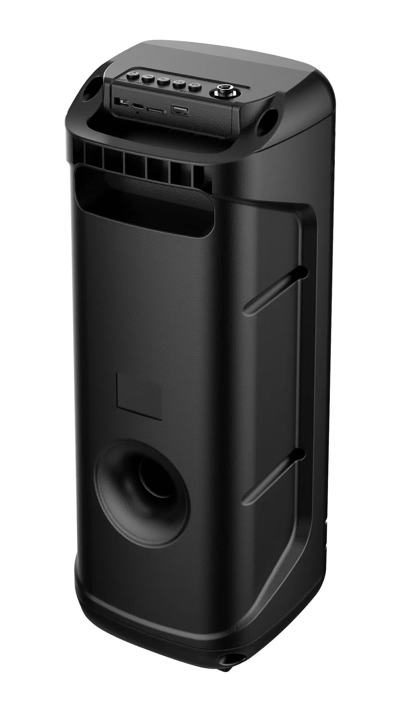 Boxa Portabila AT PERFORMANCE®, cu Lumini RGB, cu Maner, Putere 100w, MP3, USB, Bluetooth, TF, WIFI, Slot Microfon, Karaoke, Acumulator, Negru